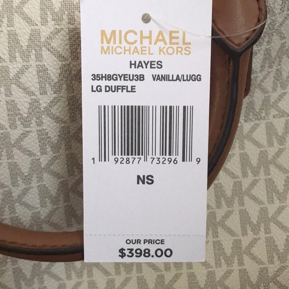 Michael Kors Hayes Large Duffel Bag Vanilla W - Picture 6 of 6